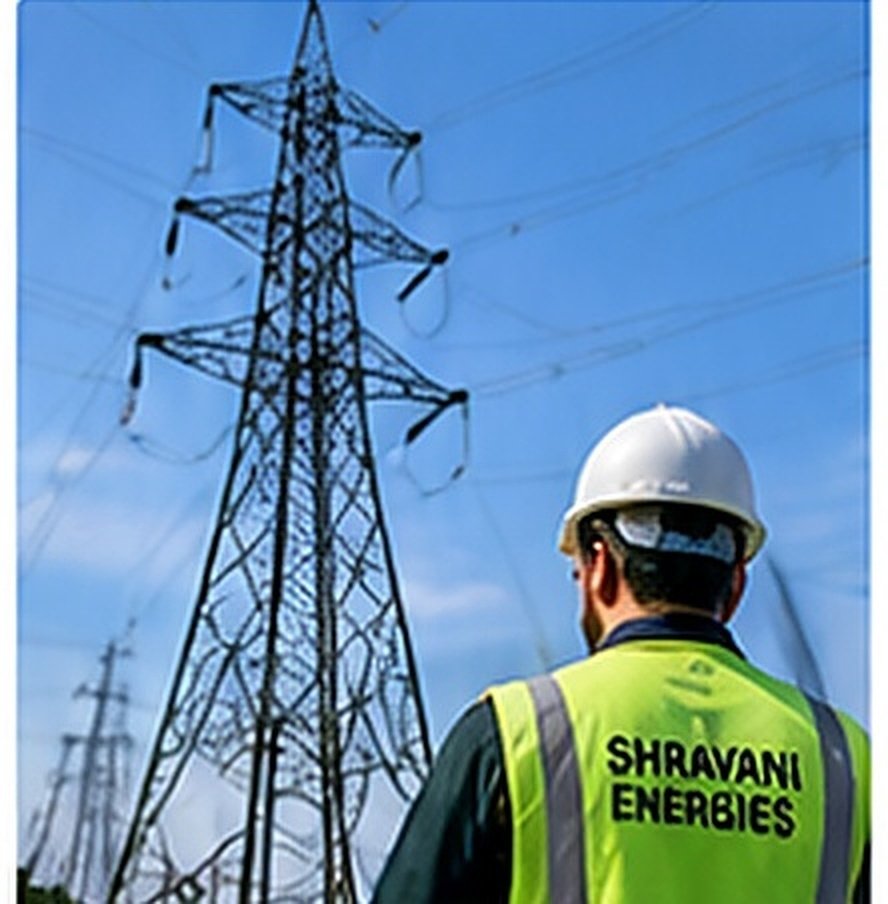 Shravani Energies Certified Engineer on transmission tower